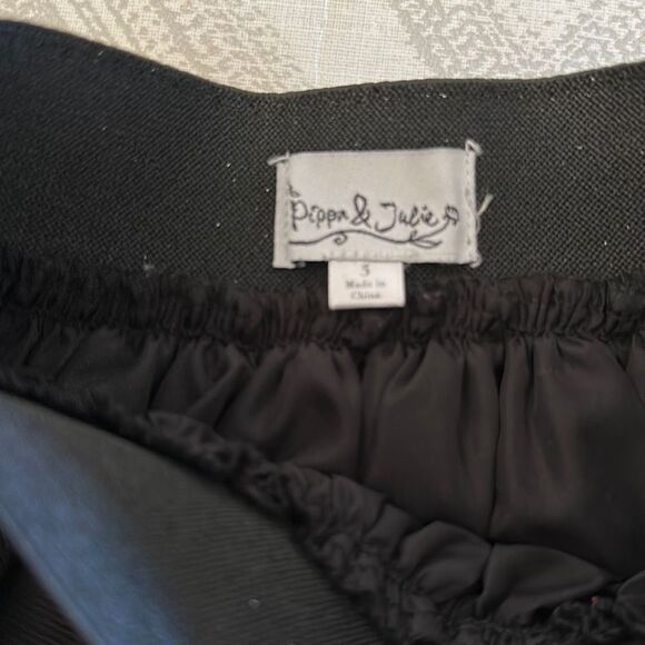 Pippa & Julie Girls Black with Silver Stars Mesh Skirt - Picture 4 of 6